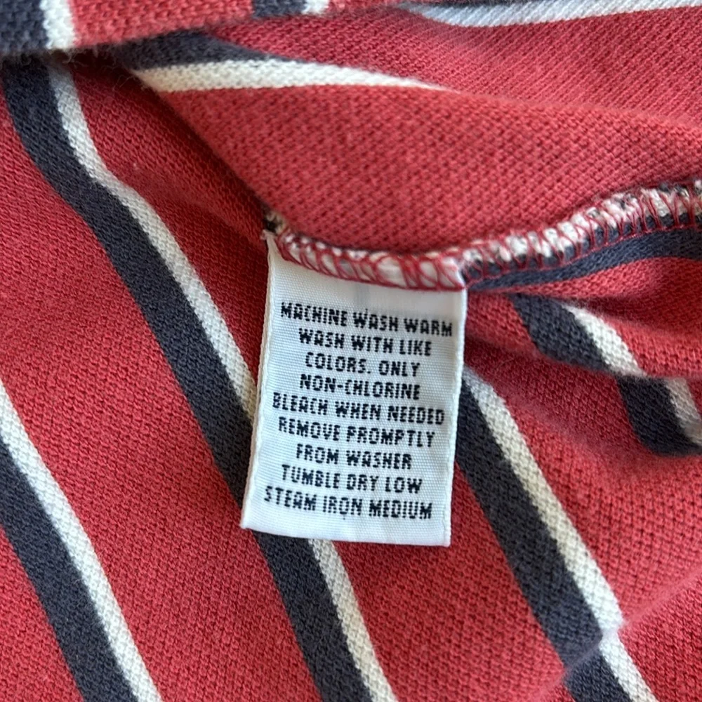 Vintage Polo Ralph Lauren Red White Striped Pique Golf Polo Shirt Men’s XXL Tall